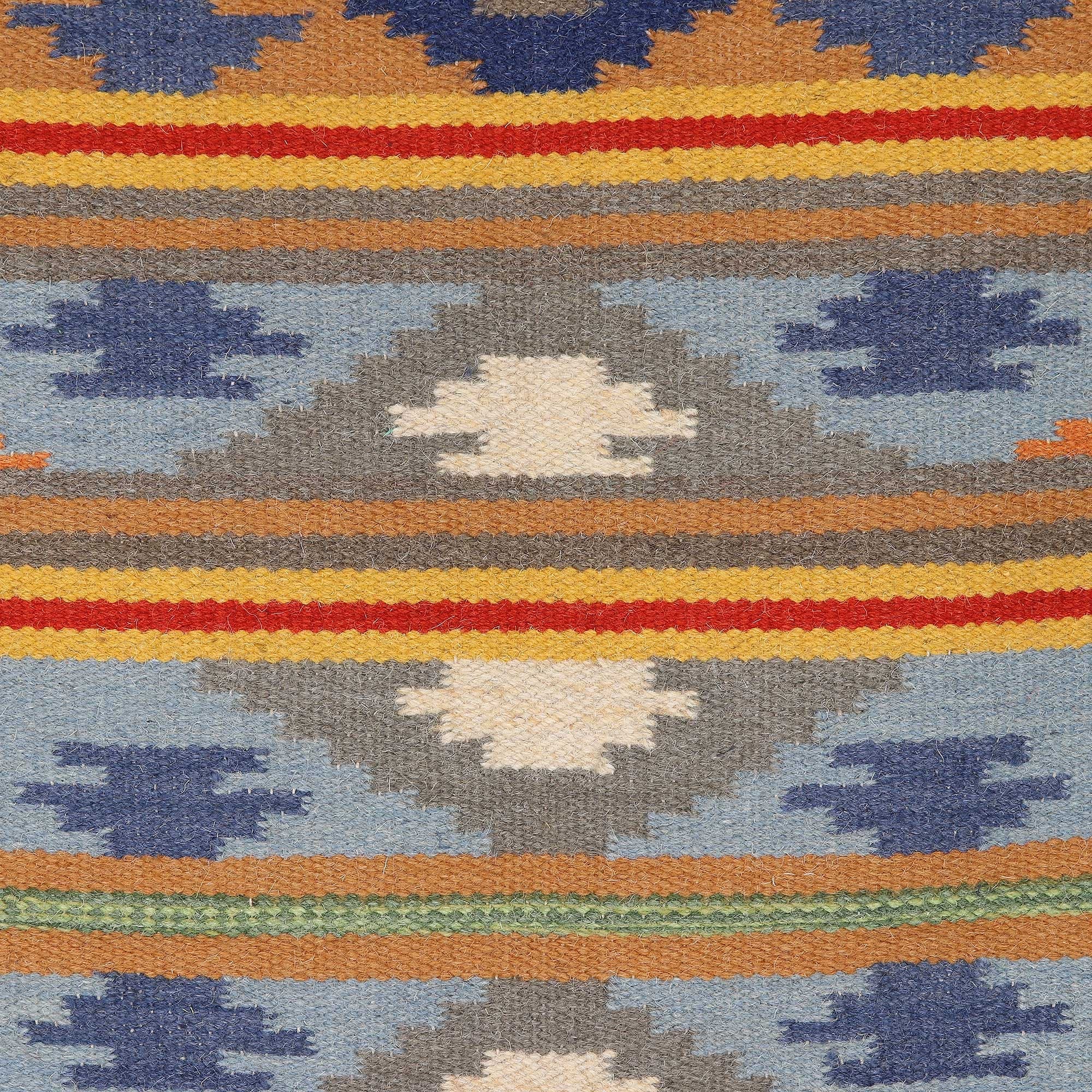Wool area rug, 'Autumn Geometry' (2.5x4.5)
