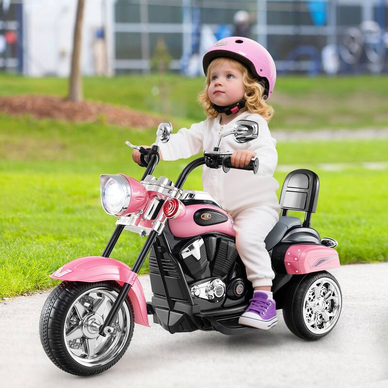 Gymax 6V Electric Kids Motorcycle 3-Wheel Ride On Toy w/ Adjustable