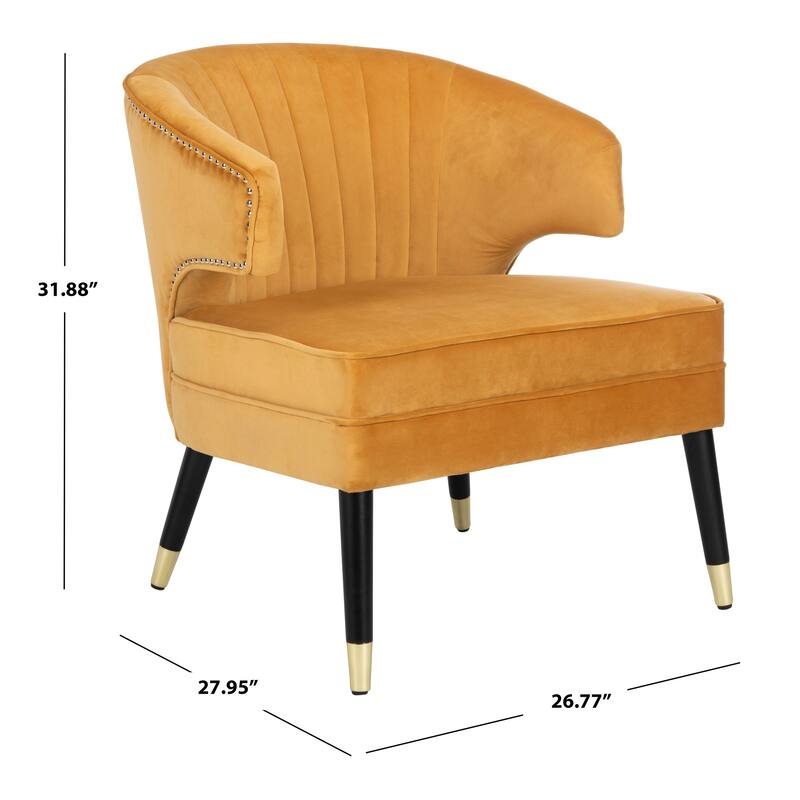 SAFAVIEH Amalia Velvet Wingback Accent Chair - 26.8" x 28" x 31.9" - 27Wx28Dx32H