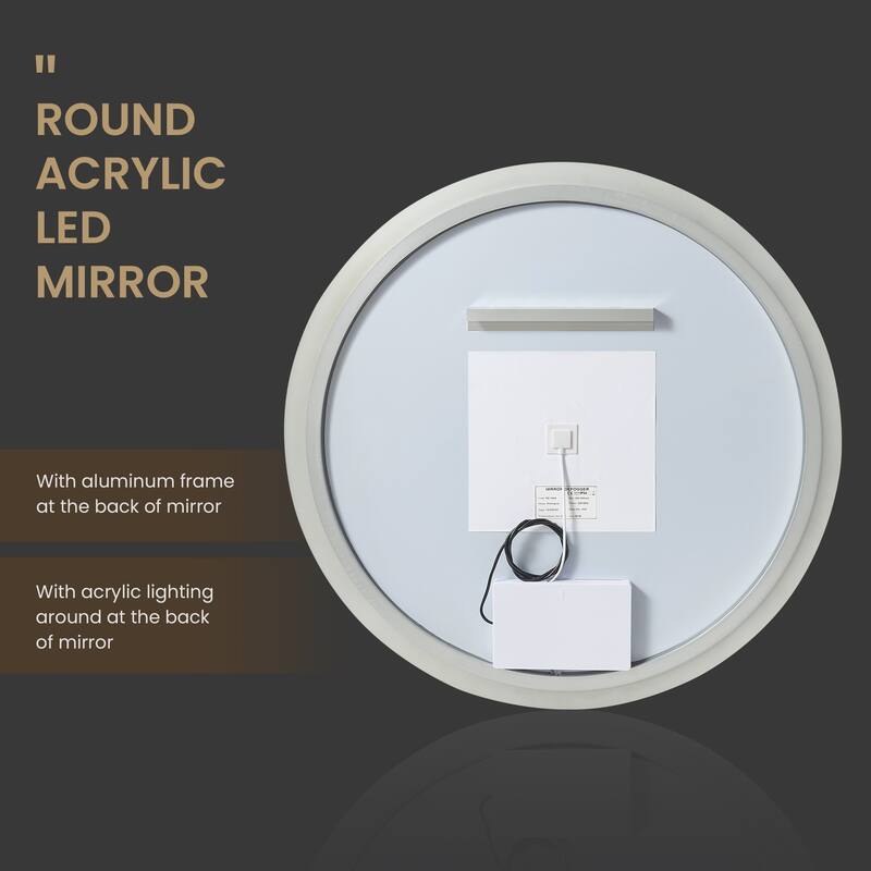 Moscow Round Frameless LED Wall Bath Vanity Mirror