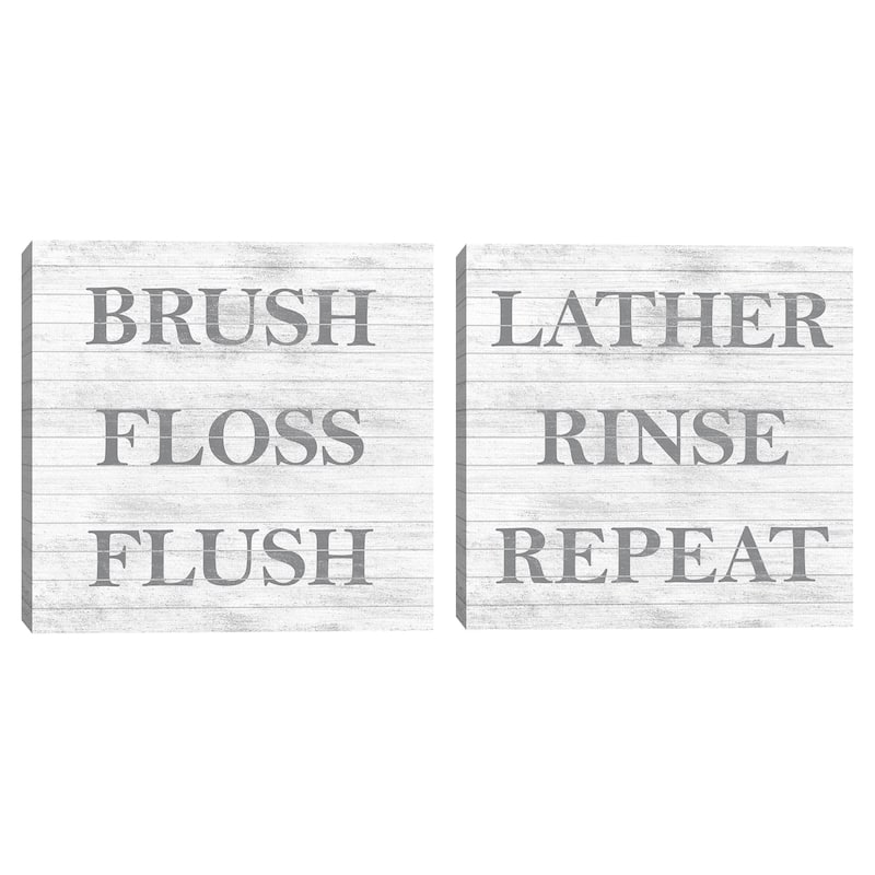 Bath Words by Design Lab Canvas S/2 by Design Lab Canvas Art Prints