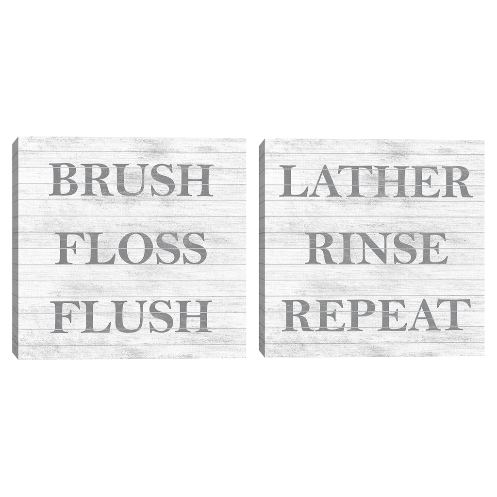Bath Words by Design Lab Canvas S/2 by Design Lab Canvas Art Prints