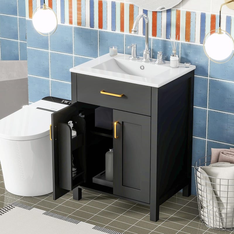 24" Bathroom Vanity Combo with Ceramic Sink