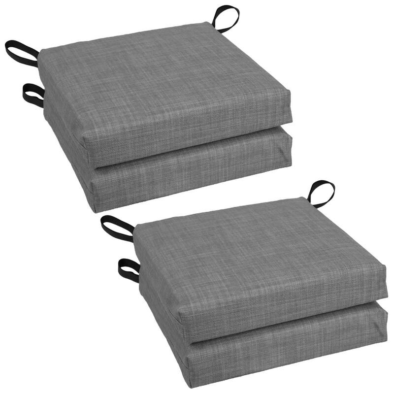 16-inch Indoor/Outdoor Solid Chair Cushions (Set of 4) - 16 x 16 - Cool Gray