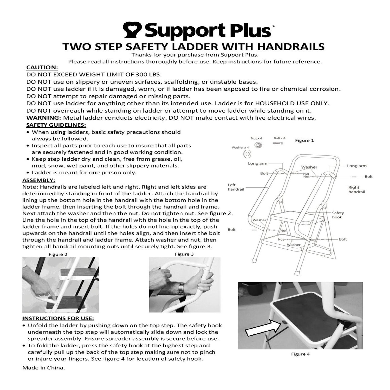 Support plus folding safety step ladder best sale