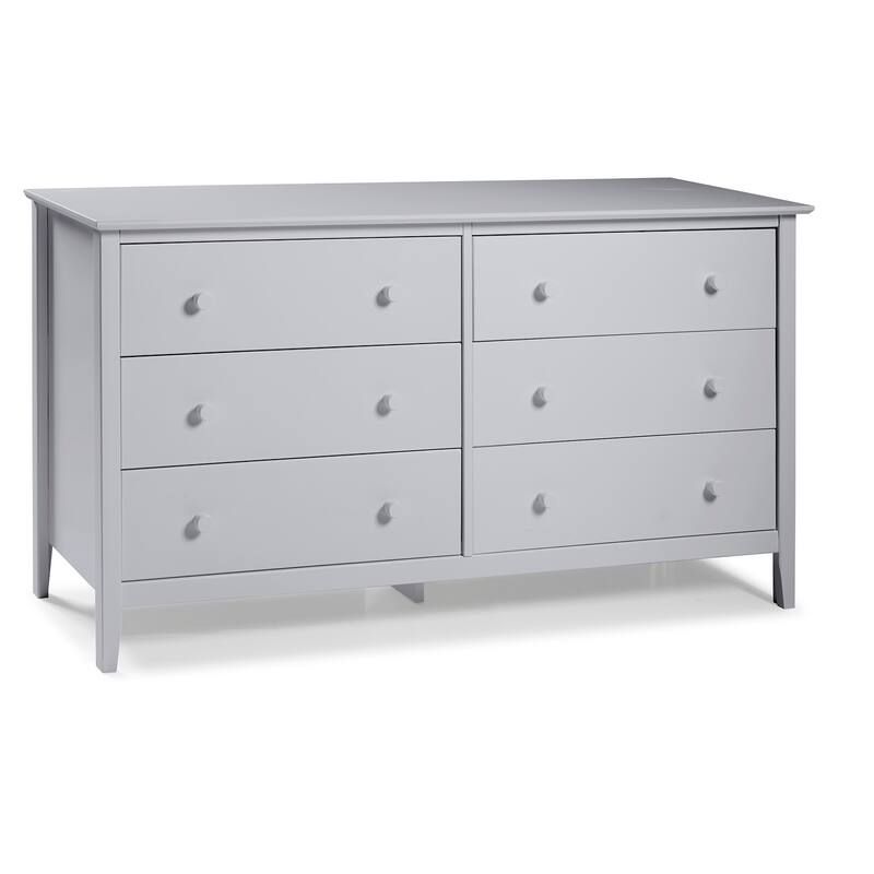 Taylor & Olive Snowberry 6-drawer Pine Wood Tall Storage Dresser - Grey