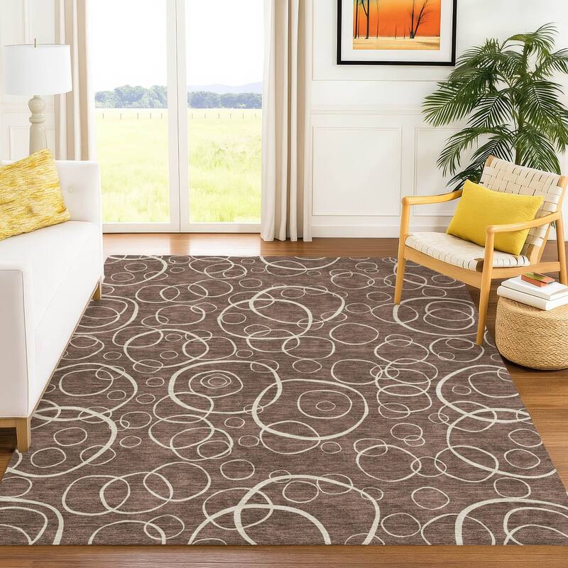 Machine Washable Indoor/ Outdoor Contemporary Nexus Chantille Rug