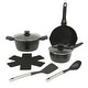 preview thumbnail 1 of 38, Oster SmartHandle Advance 13-Piece or 18-Piece Nonstick Cookware Set With Utensils & Pan Protectors Black/Black 