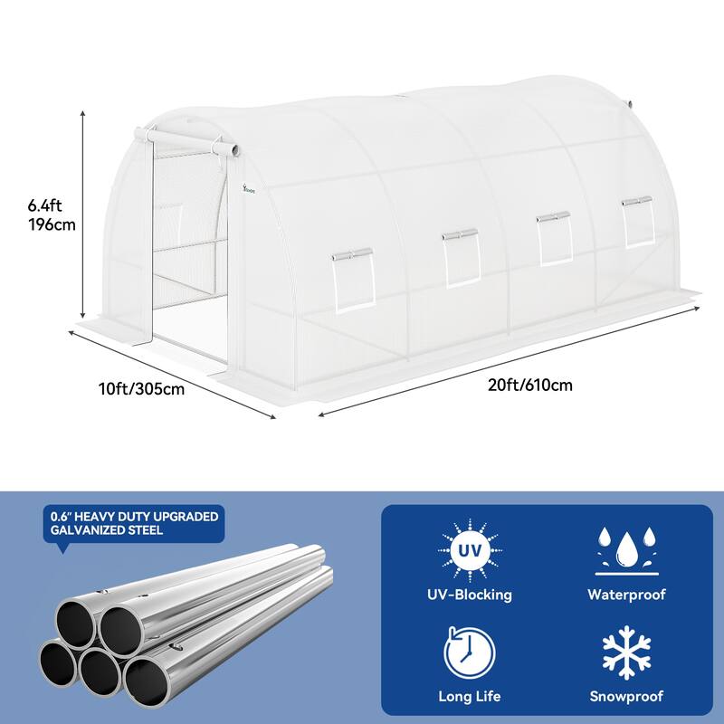 Moasis Greenhouse with Steel Frame, PE Cover