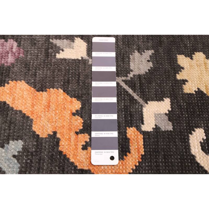 ECARPETGALLERY Hand-knotted Modern Oushak Charcoal Wool Rug - 8'0 x 9'11