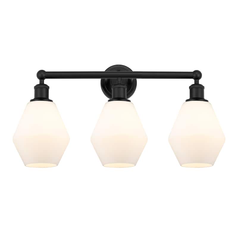 Innovations Lighting 616-3W-12-24 Cindyrella Vanity Cindyrella 3 Light - Matte Black / Cased Matte White