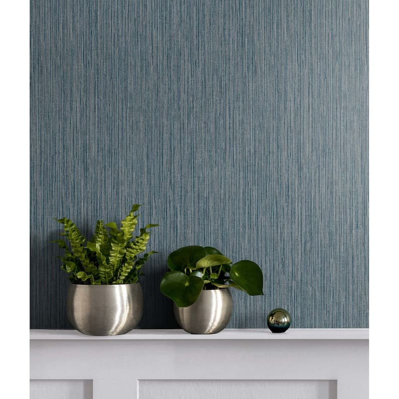Seabrook Designs Vertical Stria Embossed Vinyl Unpasted Wallpaper