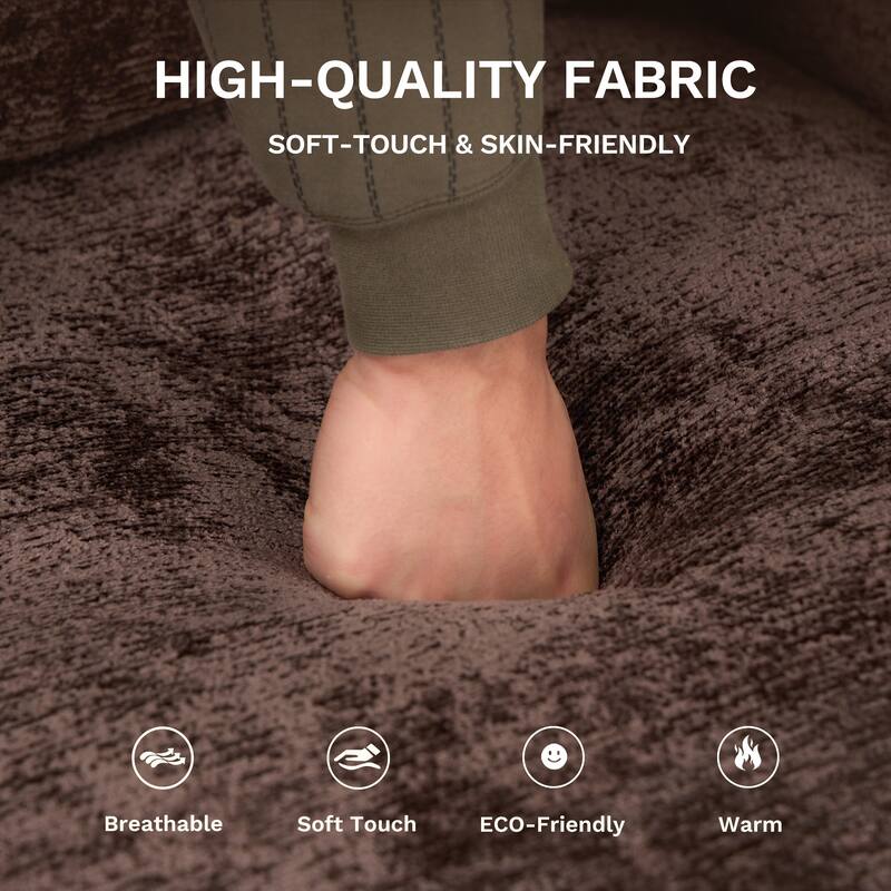 118" U-Shaped Modular Sectional with Storage Ottomans & Drop-Leaf Table - 4-Seat Plush Fabric Sofa for Large Living Rooms