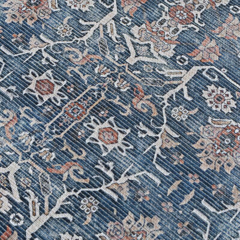 Alaska Machine-Washable Vintage Medallion Power-Loomed Area/Runner Rug