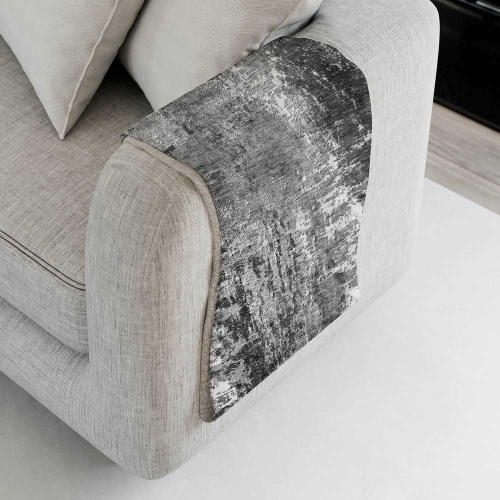 Premium Machine Washable Abstract Modern Sherpa Throw Blanket