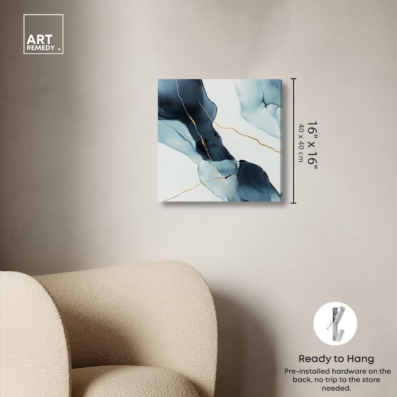 Cerulean Flow I Canvas by Art Remedy, Gallery Wrapped