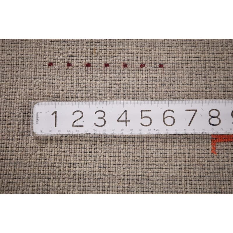 Beige Gabbeh Indian Area Rug Handmade Wool Carpet - 4'7"x 6'6"