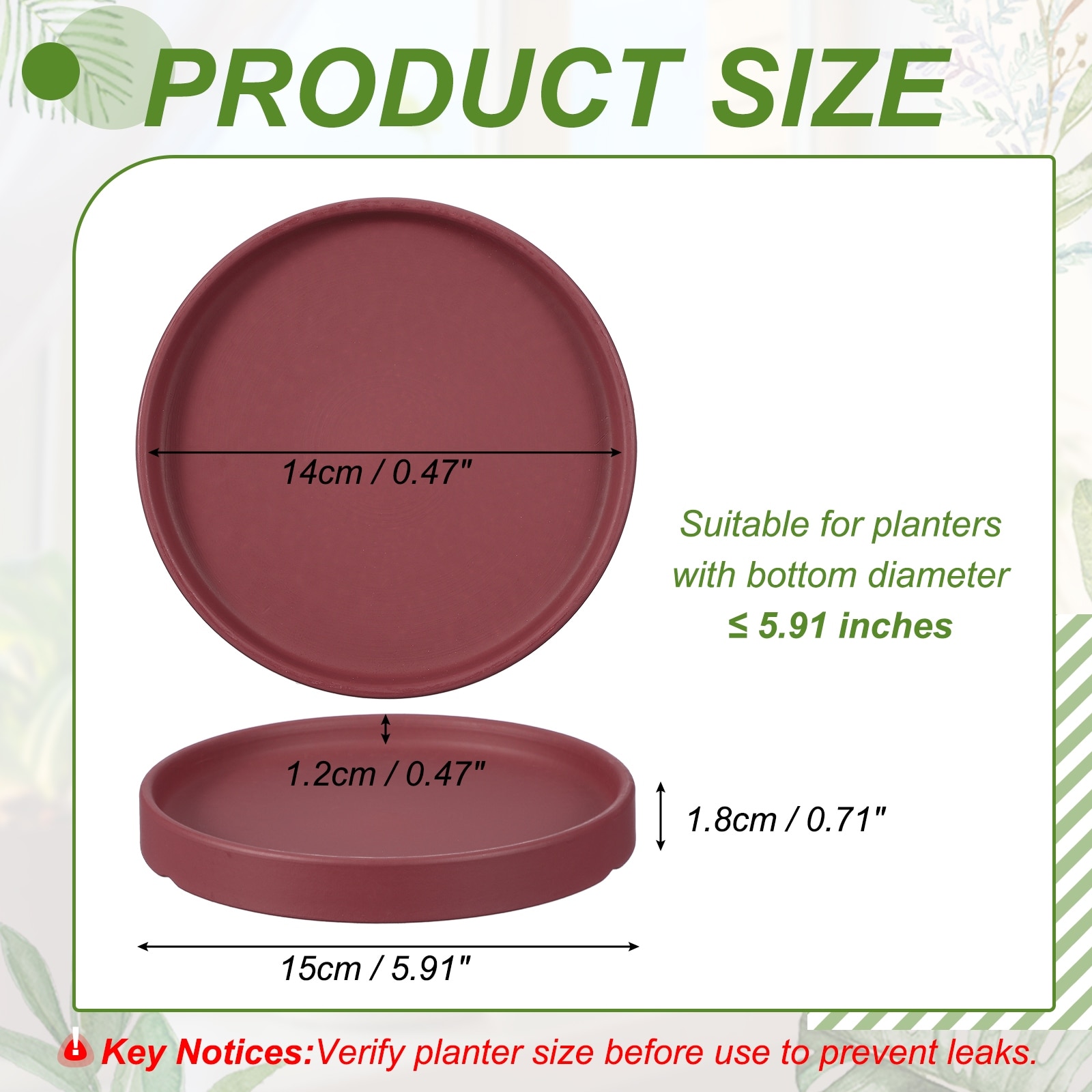 Ceramic Plant Saucers, Round Flower Planter Water Trays Ceramic Plant Saucer Pot Tray