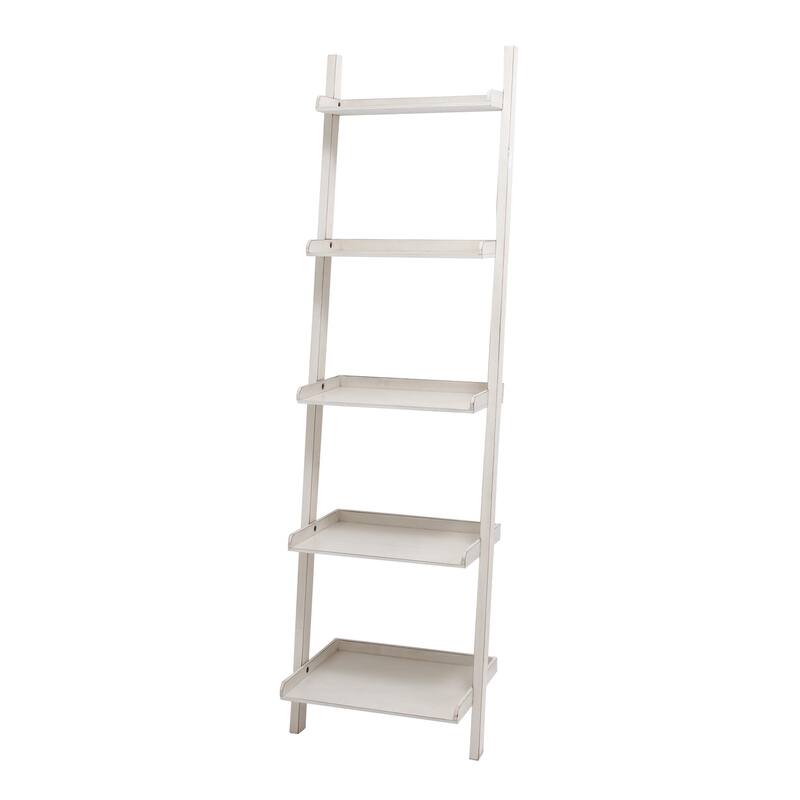 White or Brown Wood 5 Shelves Shelving Unit