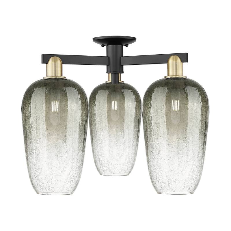 Innovations Lighting Downtown Urban - Brookhaven Flute - 3 Light 25" Semi-Flush Mount