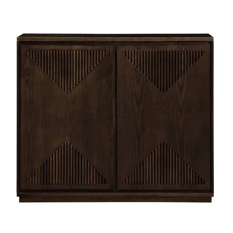 Mid-Century Small Storage Cabinet, Narrow Buffet Sideboard with Doors & Shelves Wood Credenza for Entryway, Hallway, Kitchen