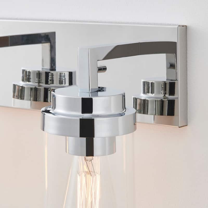 KAWOTI 2-Light Dimmable Bathroom Vanity Light with Clear Glass Shade