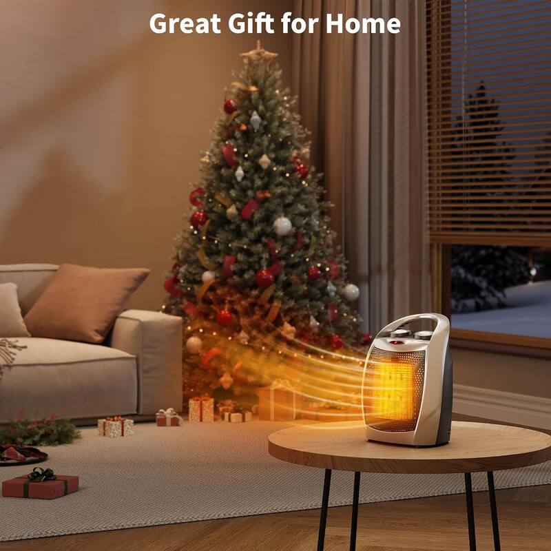 1500W/750W Ceramic Space Heater, Tip-Over Overheat Protection