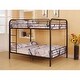 preview thumbnail 9 of 14, Full over Full Size Metal Bunk Bed with Fence for Kids Dark Brown