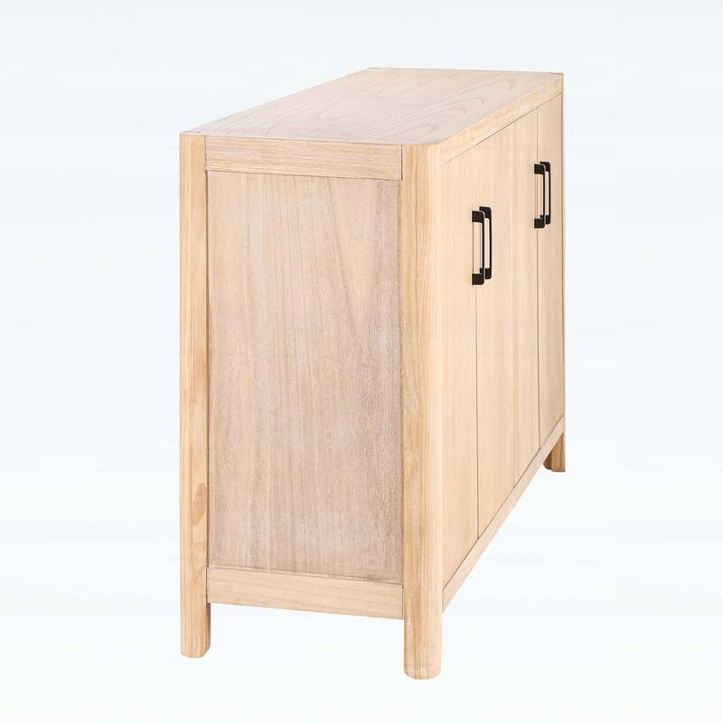 4-Door Cabinet with Smooth Rounded Corners & Refined Metal Handles