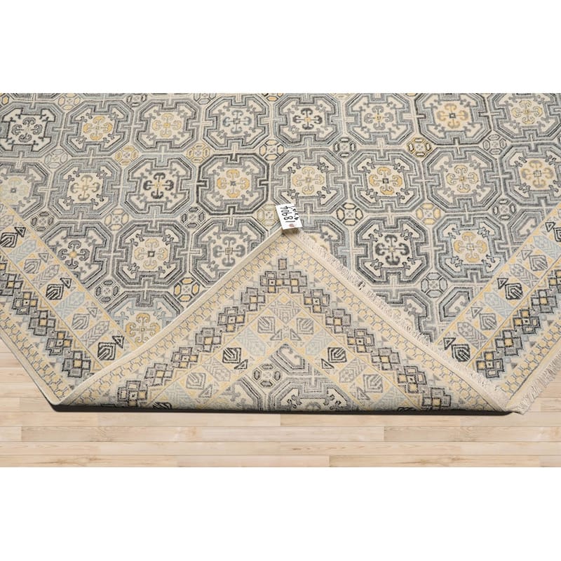 Ivory Transitional Wool Oriental Area Rug 9x12 Hand Knotted 250 KPSI - 9' x 12' 1''