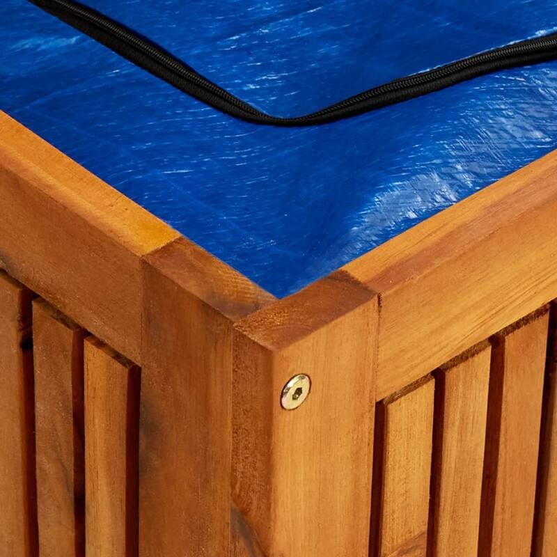 vidaXL Outdoor Storage Box, 78.7x19.7x22.8 Inches, Solid Acacia Wood - 78.7" x 19.6" x 22.8"