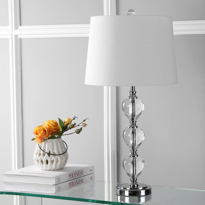 Cole 27" Crystal LED Table Lamp, Clear/Chrome by JONATHAN Y