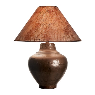Rozy 25 Inch Table Lamp, Urn Shaped Base, Empire Shade, Dark Brown ...