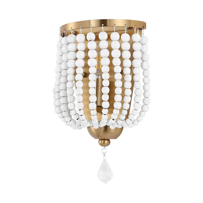 WINGBO Wood Beaded Wall Sconces,Bohemia Wall Lights for Bedroom - N/A