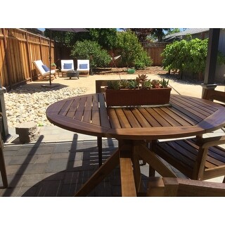 Stamford Outdoor 5-piece Round Acacia Wood Dining Set by Christopher Knight Home