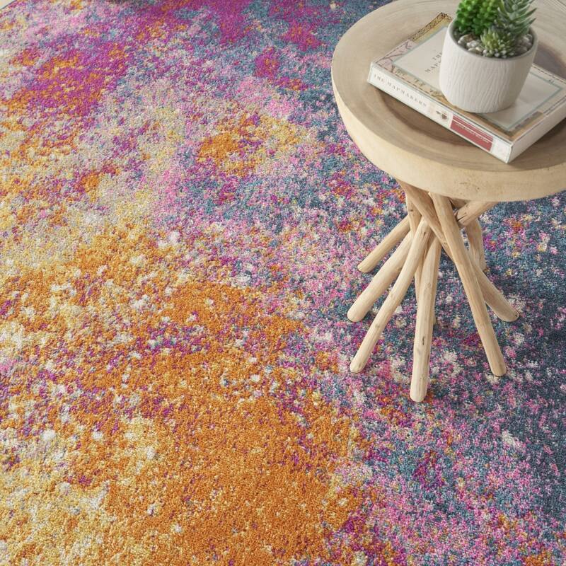 Roni Power Loomed Geometric Abstract Area Rug By HomeRoots - 8' Square
