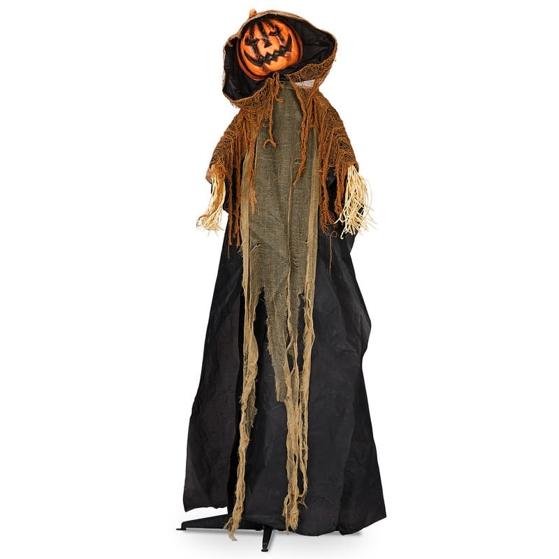 5.8ft Halloween Decorations Outdoor Life Size Animatronics Pumpkin Ghost - Brown/Black