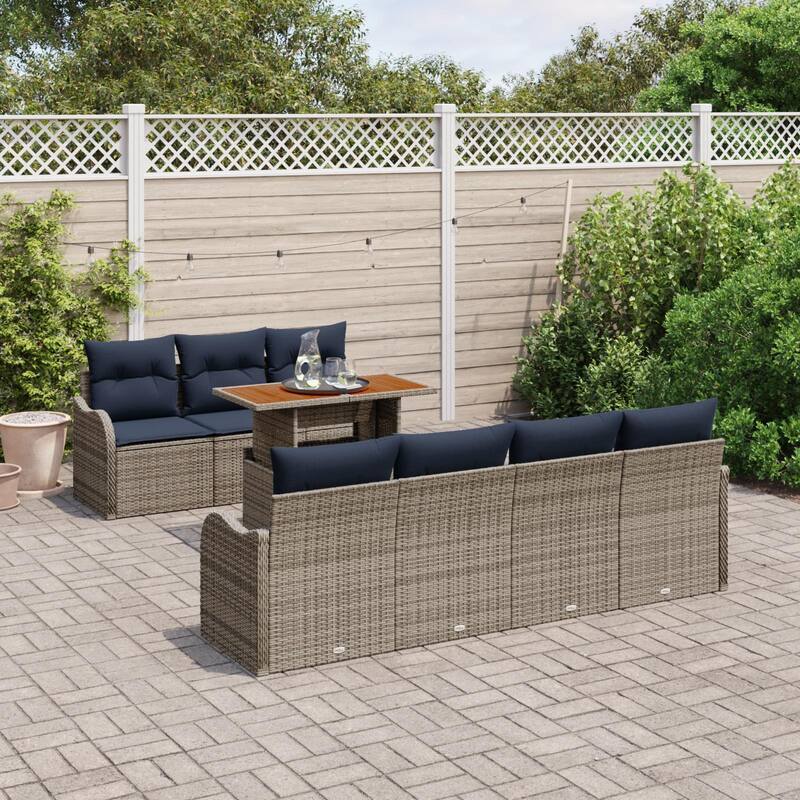 vidaXL 8 Piece Garden Sofa Set with Cushions - 90.9×24.4×27.2