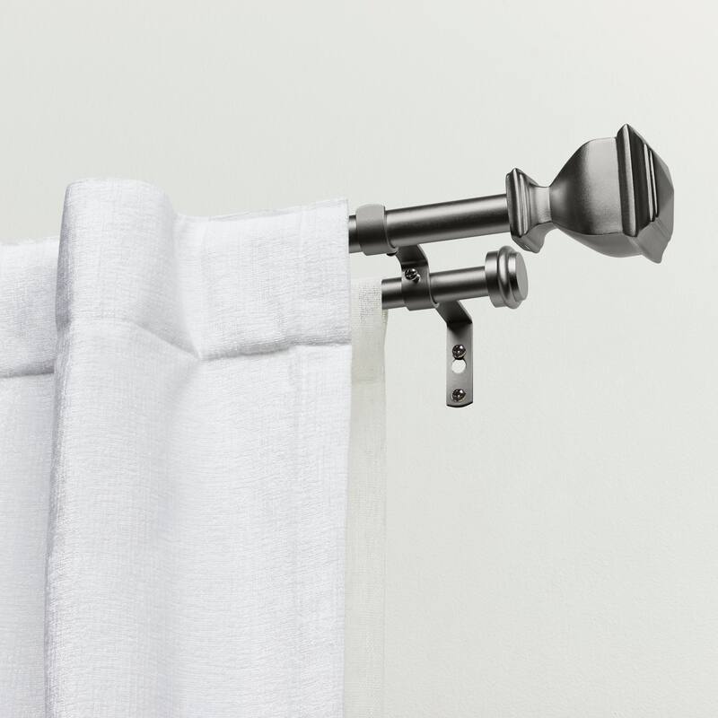 ATI Home Napoleon Double Curtain Rod and Finial Set - 36" to 72" - Gunmetal