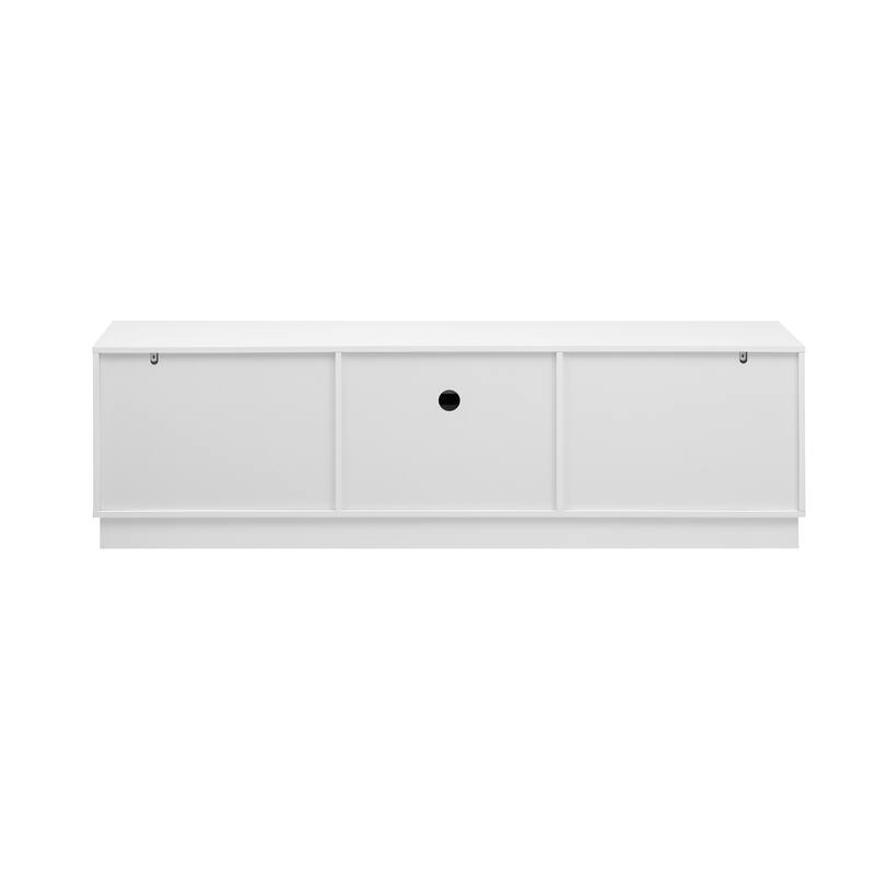 Modern TV Stand with 3 Drawers for TVs up to 75 Inches, Arched Glass Doors TV Cabinet Entertainment Center for Living Room