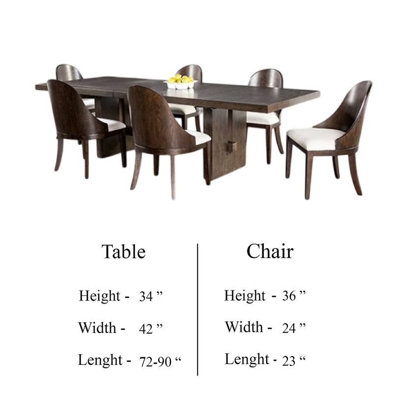 Mordy 9pc Dining Table Set, 72-90 Inch Expandable Leaf, 8 Chairs