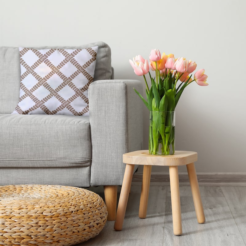 Leaf Plaid Decorative Throw Pillow