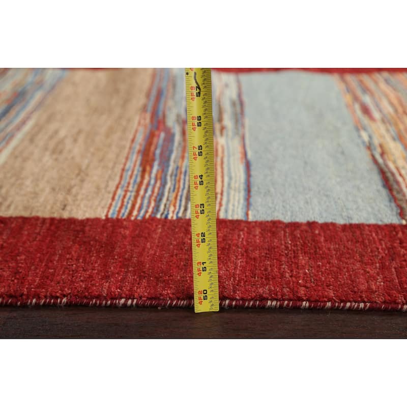 Striped Gabbeh Kashkoli Oriental Runner Rug Hand-knotted Wool Carpet - 2'9" x 10'4"