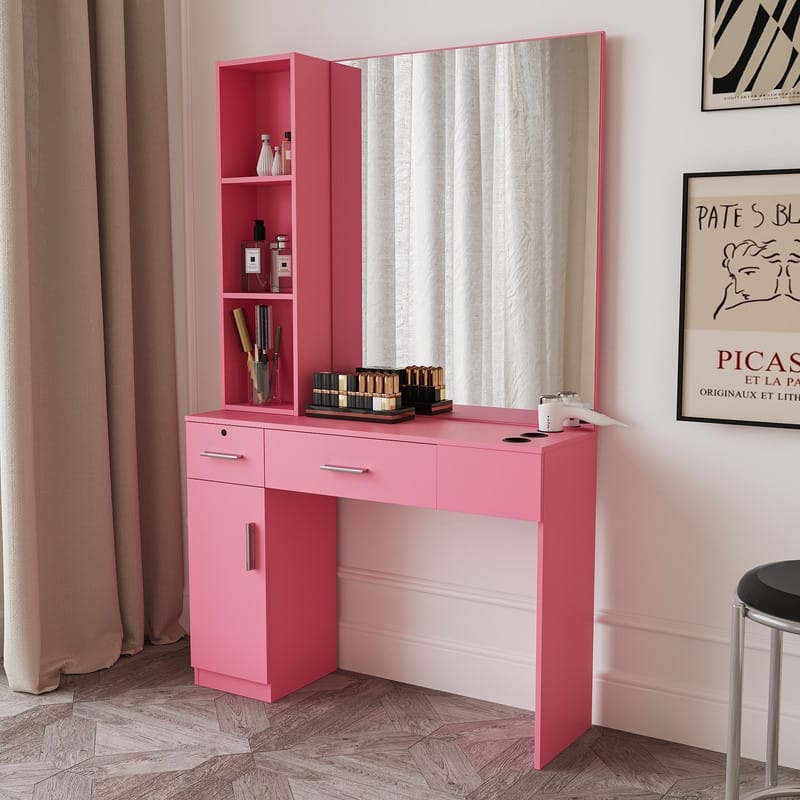 Salon Station Barber Stations Styling Station Barber Beauty Spa Dresser Salon Equipment Set with Mirror