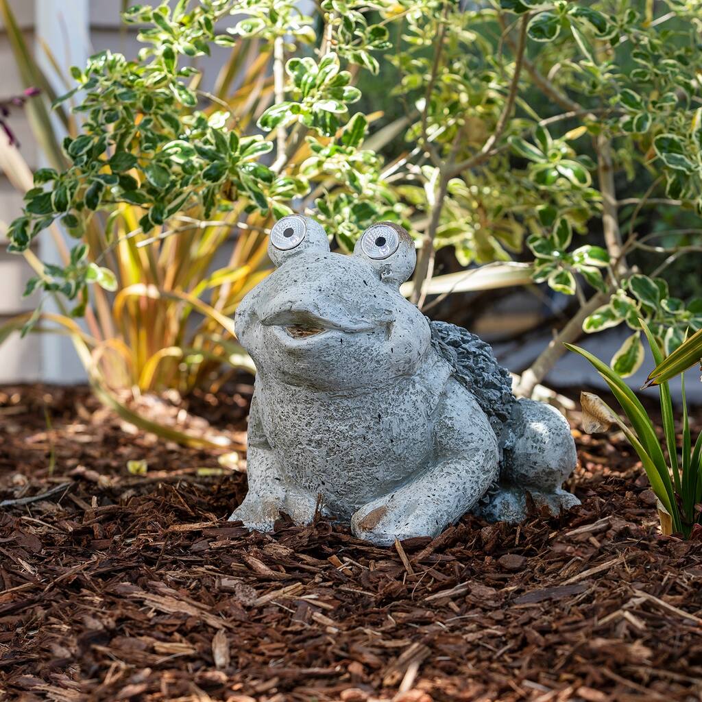12-inch Solar Frog Statue