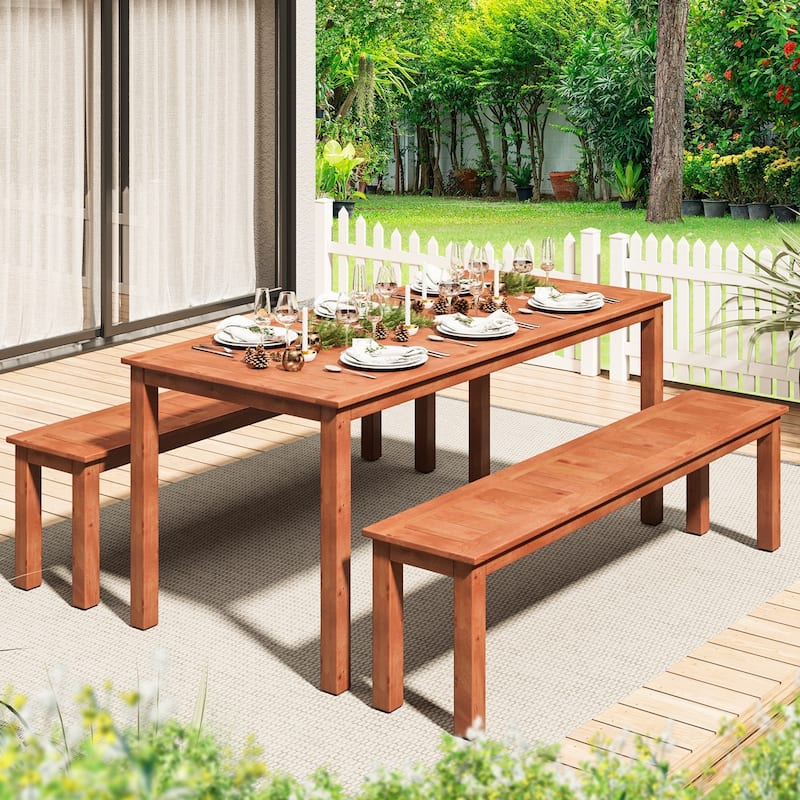 Erommy Metal Folding Outdoor Dining Table, Premium Rectangle Patio Dining Set for Backyard, Porch, Lawn, and Garden