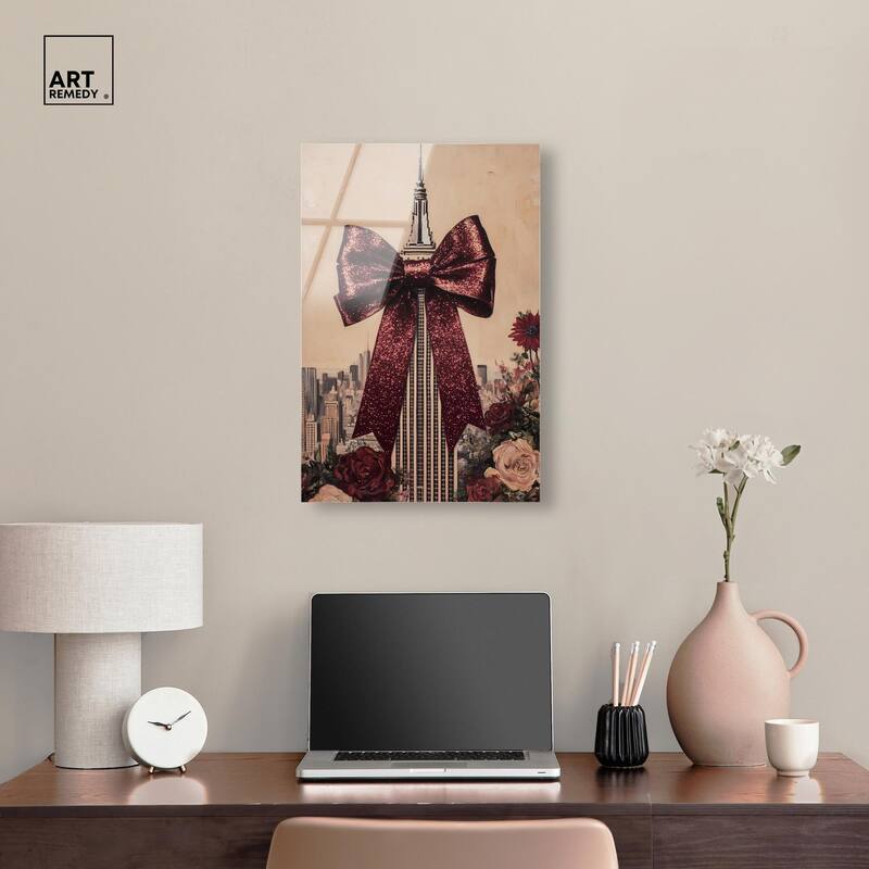 Sparkling Empire State Building Acrylic by Art Remedy, Ready to Hang
