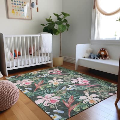 Premium Washable Super Soft Tropical Garden Mayfield Rug