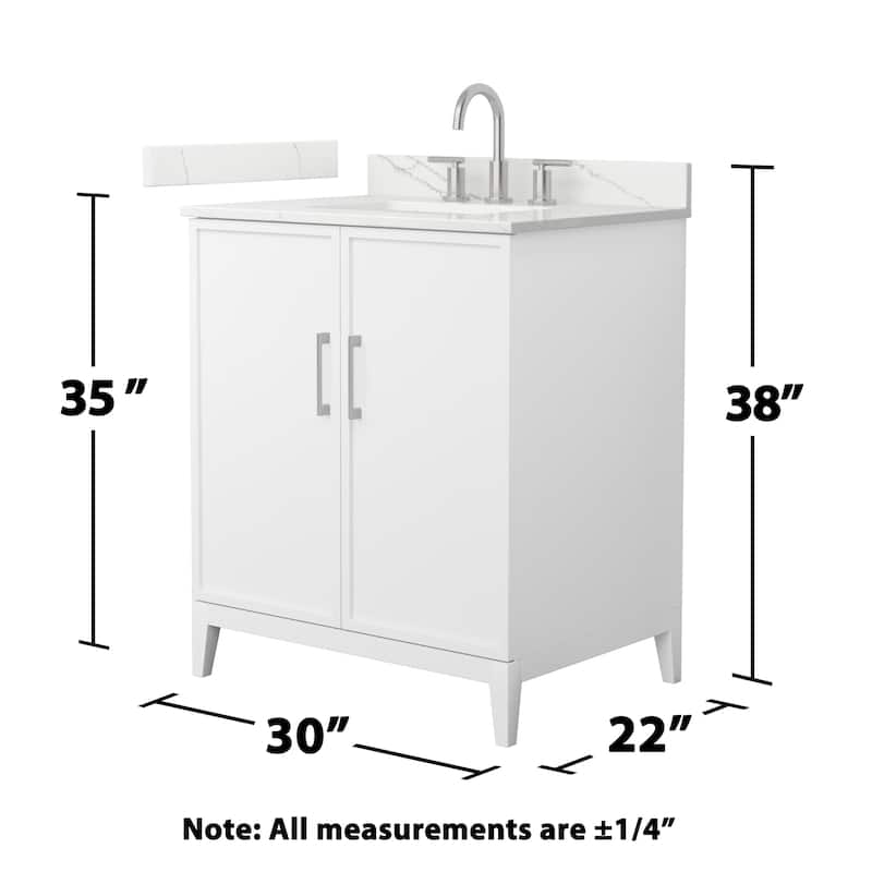 Elan 30-inch Single Vanity, 3 Hole Quartz Top