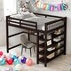 preview thumbnail 17 of 43, 2 Beds In 1 Twin Size Loft Bed With Two Built-in Desks for Home